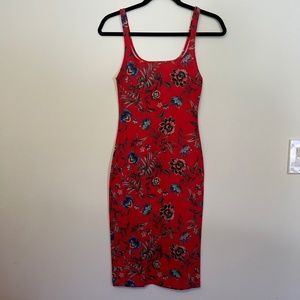 Zara red floral dress